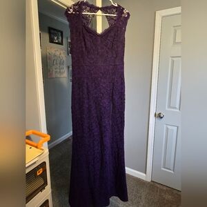 Elegant Purple Lace Dress